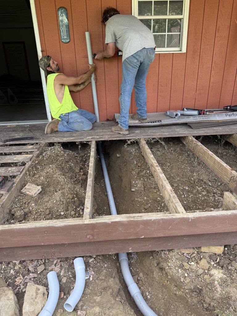 conduit into barn